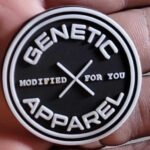 Rubber label die and finished rubber labels